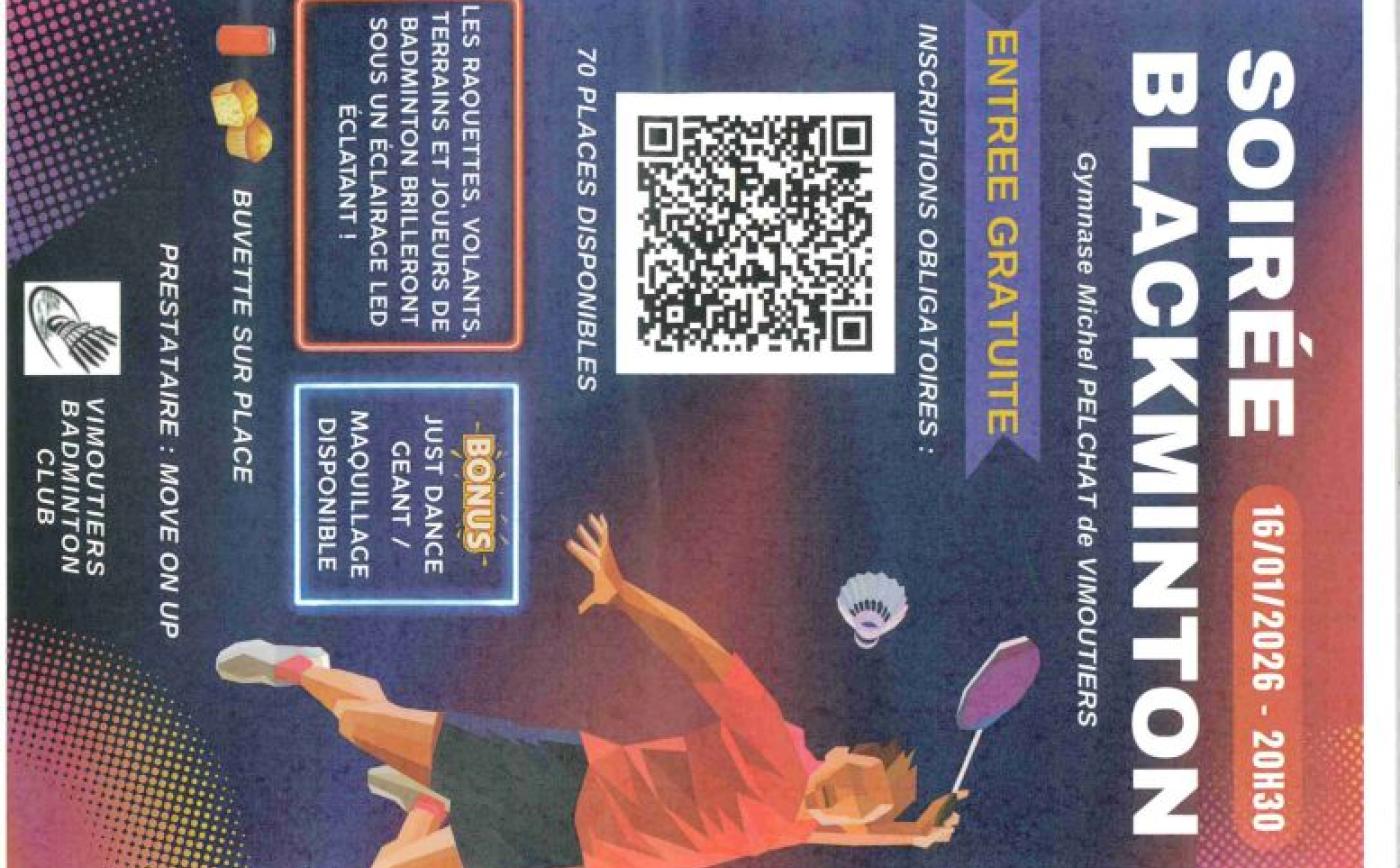 Soirée Blackminton à Vimoutiers - Vimoutiers Badminton Club